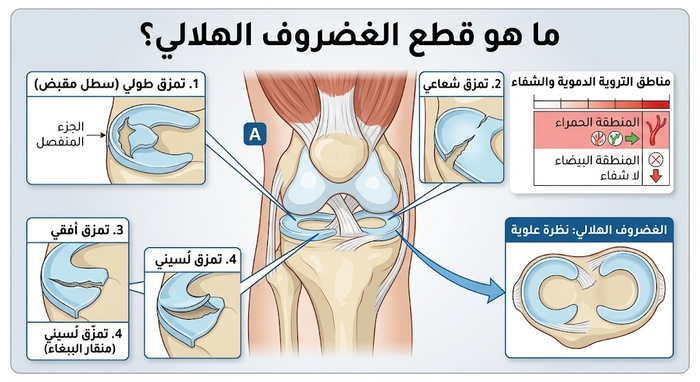 ما هو قطع الغضروف الهلالي؟