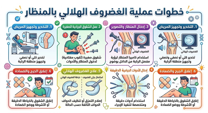 خطوات عملية الغضروف الهلالي بالمنظار