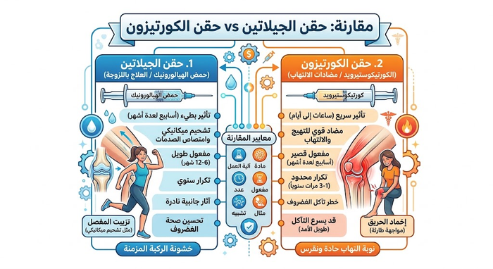 مقارنة: حقن الجيلاتين vs حقن الكورتيزون