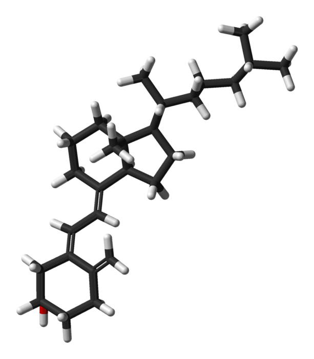 Molecular structure of vitamin D3 (cholecalciferol), the active ingredient of vitamin D injections